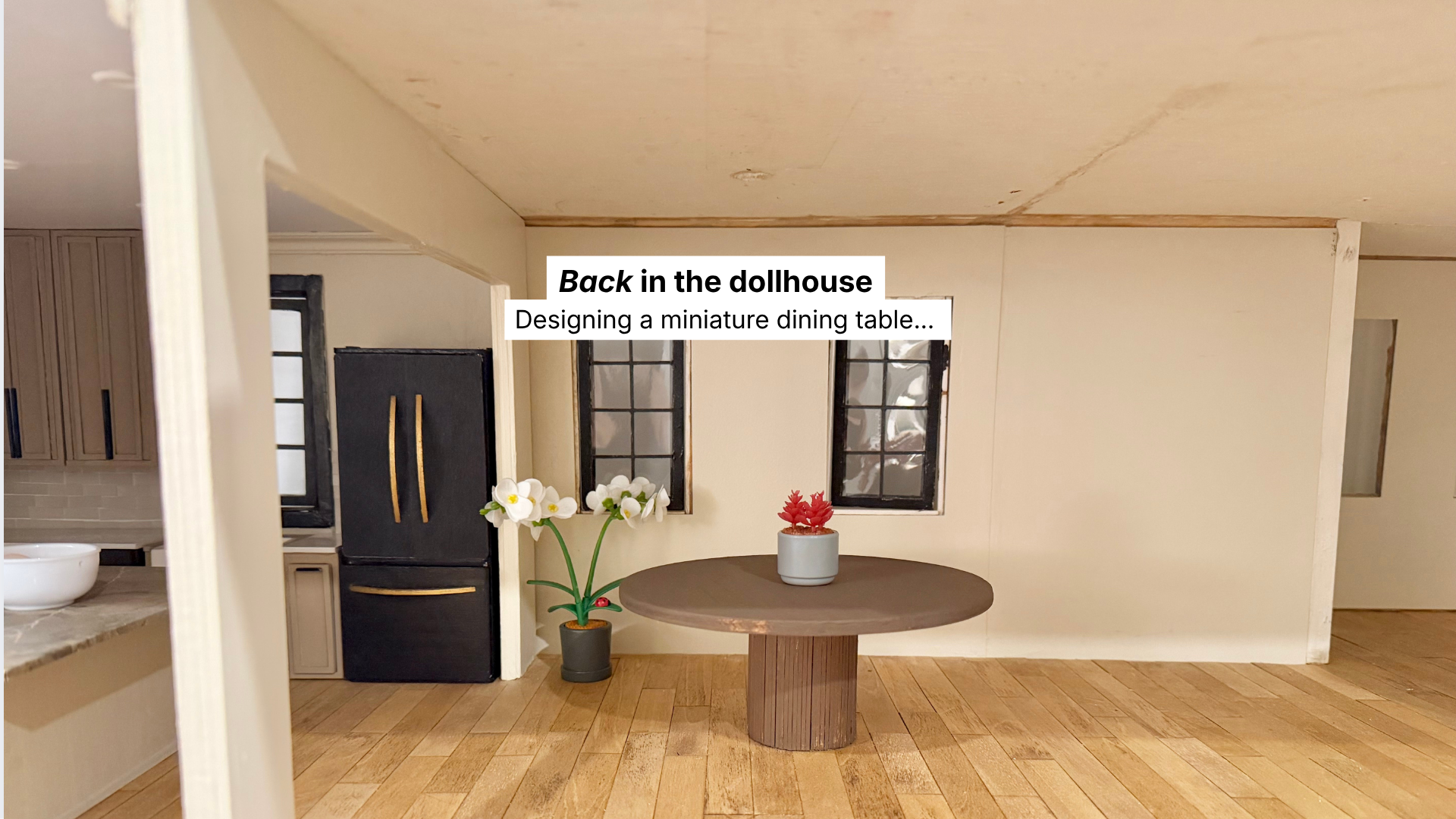 Back in the dollhouse designing a west elm inspired miniature dining table Miniature Dining Table for Dollhouse, Modern West-Elm Inspired